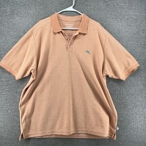 Tommy Bahama Islandzone Golf Polo Shirt Men Size XXL Supima Peach Short Sleeve